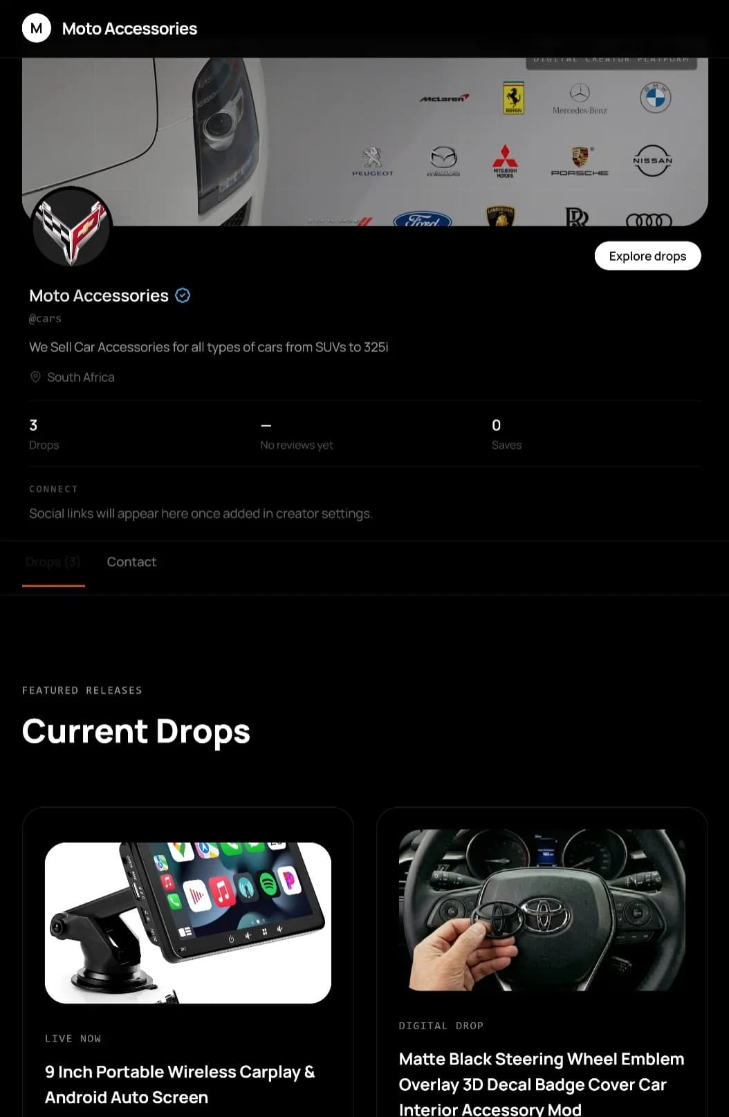 Digital Drop storefront theme preview