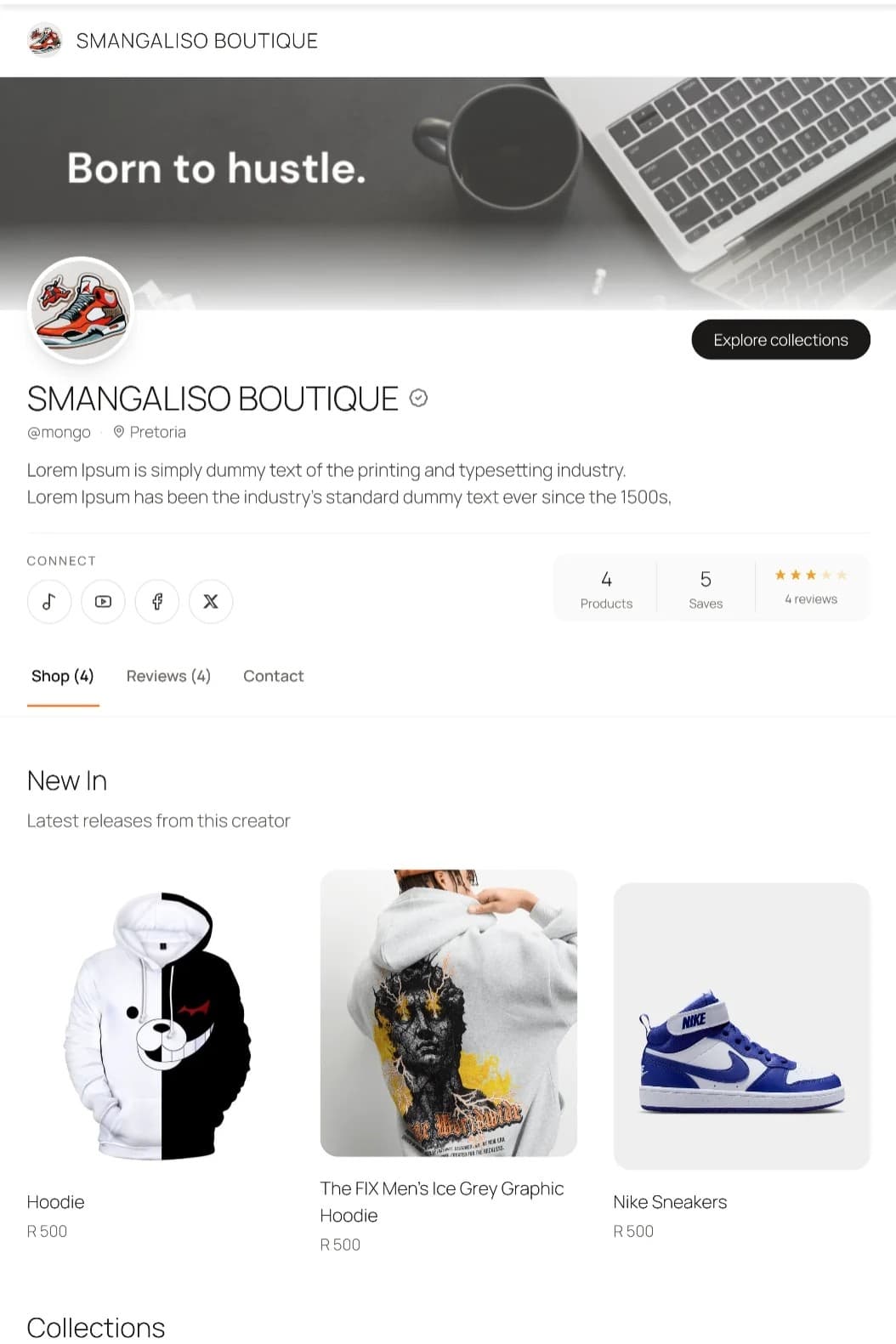Editorial storefront theme preview
