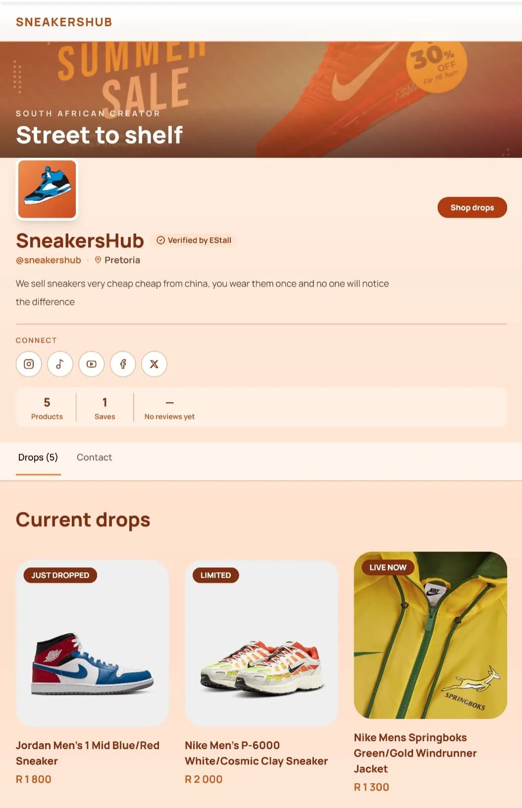 Kasi Vibes storefront theme preview